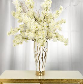Golden Zebra With White Vase