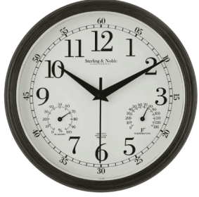 Mainstays 8.75" Indoor/Outdoor Antique Bronze Round Arabic Analog Wall Clock