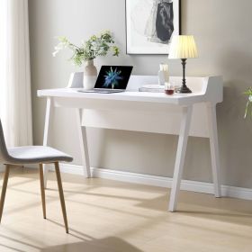 Home office writing desk Ground outlet USB-A ports finished on the back Wooden leg frame