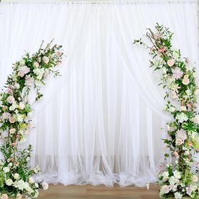 1PC White Tulle Backdrop Curtain 10ft x 5ft Sheer Chiffon Backdrop Curtain Drapes Elegant Photography Photo Backdrop for Wedding Birthday Bridal