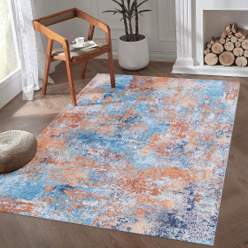 LOOM & LUXE 8x10 Area Rugs for Living Room, Washable Rug, Low-Pile, Non-Slip, Non-Shedding, Foldable, Kid & Pet Friendly - Area Rugs for living r