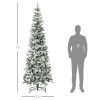 HOMCOM 7.5ft Flocked Pencil Tree, Pop Up Xmas Pencil Tree, Holiday Home Indoor Decoration for Party with Automatic Open, Green