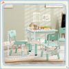 Qaba Height Adjustable 5pc Toddler Table and Chair Set with Storage Box, Green, Easy to Wipe, for 18 Months - 5 Years