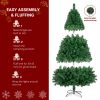 7ft 1100 Branches PVC Material DIY 200 Lights Warm Color 8 Modes Christmas Tree Green