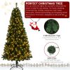 7ft 1100 Branches PVC Material DIY 200 Lights Warm Color 8 Modes Christmas Tree Green