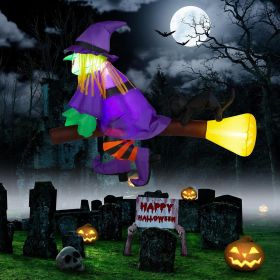 Halloween Outdoor Decorations, Blow Up Yard Decorations, Built-in LED Lights DÃ©cor for Indoor Home Party Garden Lawn Store, 5.9FT Pumpkin Ghost (Style: Riding a Broom Witch)